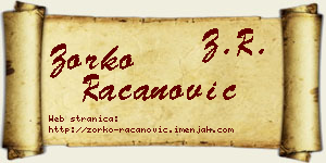 Zorko Račanović vizit kartica